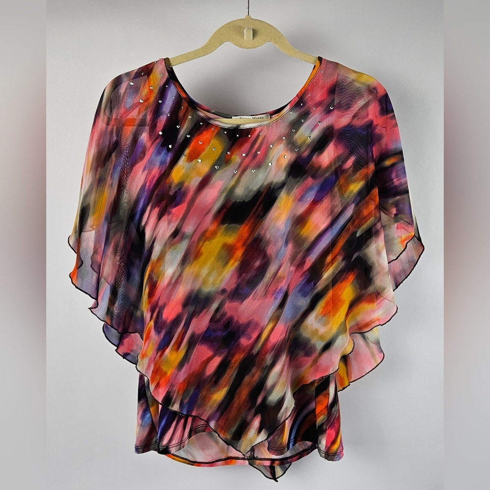 Studio Works Vibrant Multicolor Chiffon Blouse